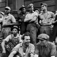 Dockworkers faces, NYC, 1947